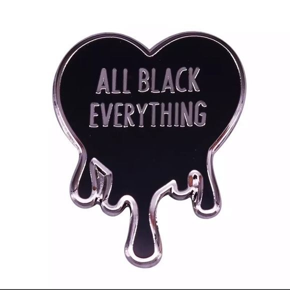 Jewelry - All Black Everything Bleeding Heart Enamel Pin